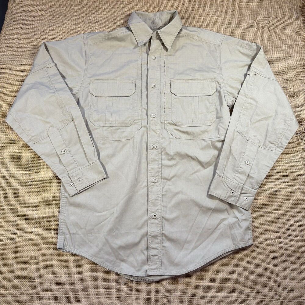 5.11 Tactical Series Men's Long Sleeve Khaki/Coyote Shirt Size Small Reg